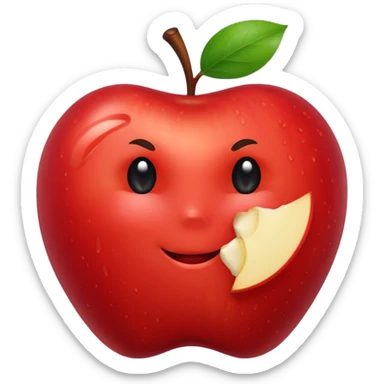 Bite Mark  on a apple  sticker