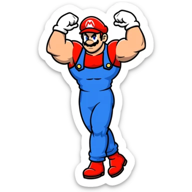 Mario but he’s jacked sticker