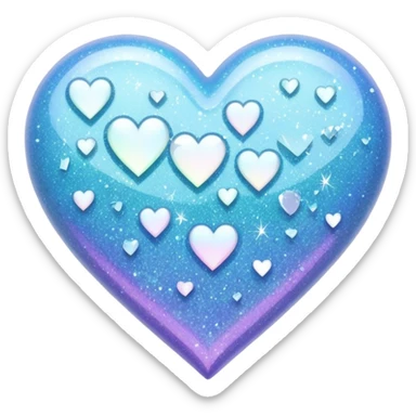 coração partido glitter branco sticker