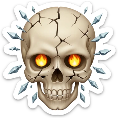 Lebka 💀 vybuchující hlavy ne vlasy sticker