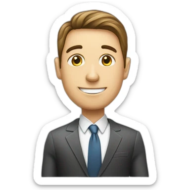 bussines man near flipchart sticker