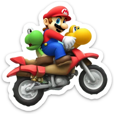 Mario riding on Yoshi ￼ sticker