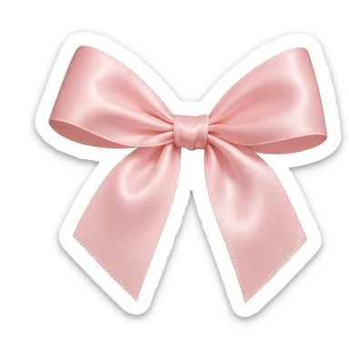 aesthetic pink bow, shiny satin texture, light pink, cute and stylish sticker