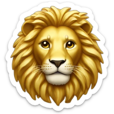 Make me a gold lion on a podium that’s shiny emoji sticker