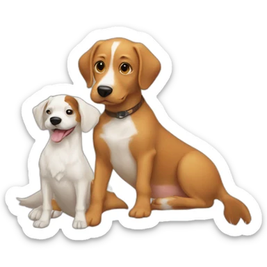 Duck and dog sticker