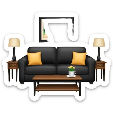 living room in ios emoji style sticker