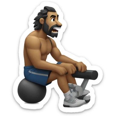 Lobo entrenando pesas sticker