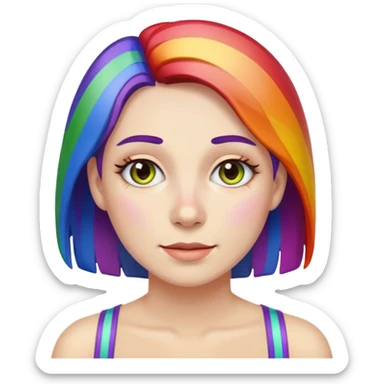 White lesbian rainbow coloured skin sticker