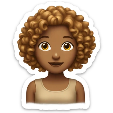 caramel skin girl with curly hait sticker