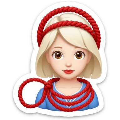 cute suze with red and white rope and floral decoratons sticker