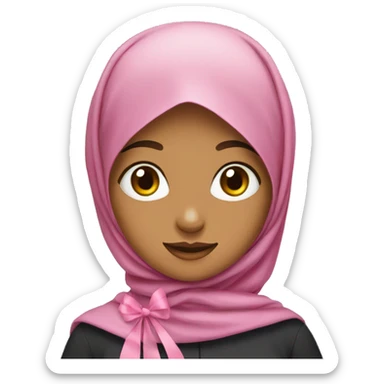 hijab girl with ribbon  sticker