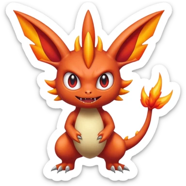 Fluffy Demonic Zany Genesect-Victini-dragon sticker