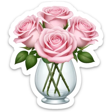 light pink roses bouquet in a vase sticker