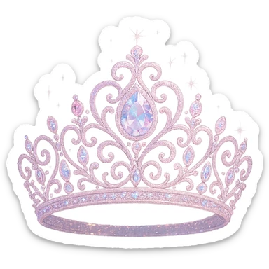 sparkling girly tiara, radiant and dreamy sticker