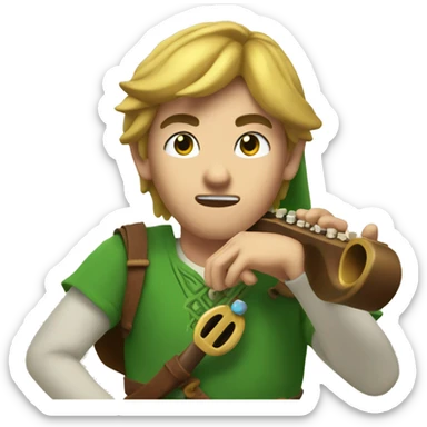 Link playing an ocarina  sticker