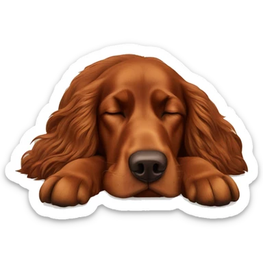 Brown Irish setter sleeping  sticker
