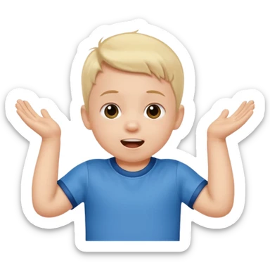 A toddler with a tiny jersey shirt, adorable enthusiasm sticker