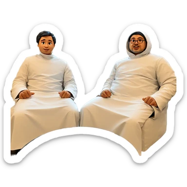 two boys sitting together sticker