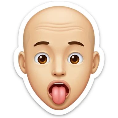 profile view of a man sticking his tongue out sticker