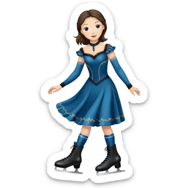 Victorian ice skater sticker