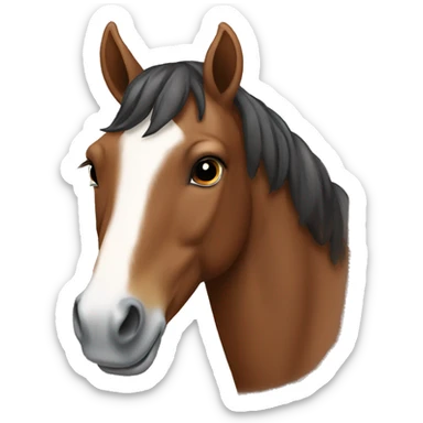 Brown horse with white spot on the nose sticker