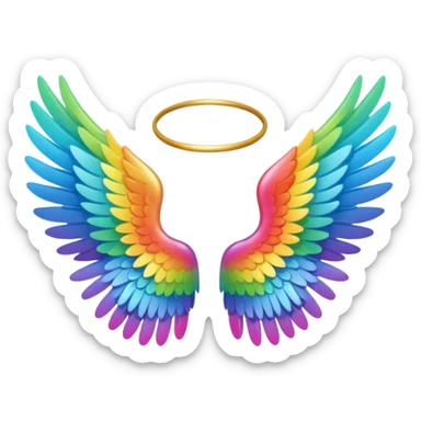  tiny rainbow angel wings. cute tiny left and right rainbow angel wings. Only wings. sticker