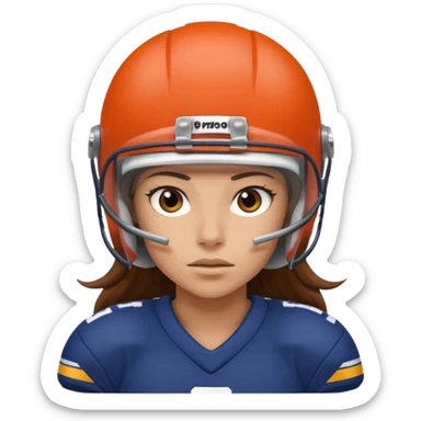 Long Haired Football Players, Female player sticker