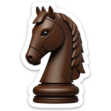 Black Trojan horse chess piece sticker