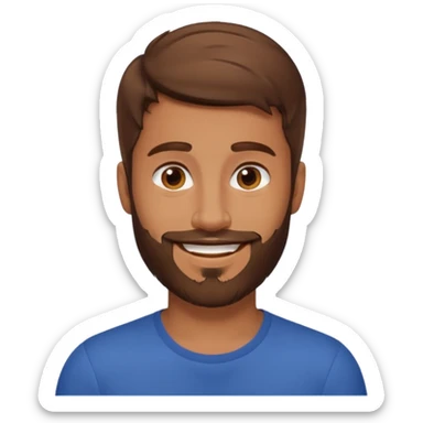 27 year old man, brown hair, beard sticker