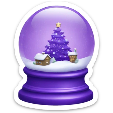 Purple Christmas snow globe sticker