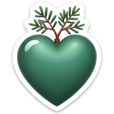 Quiero un corazón color verde pino sticker