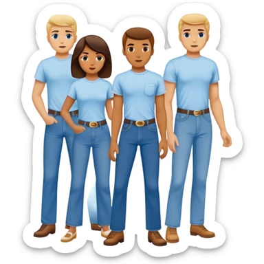 Hippies in blue jeans and tee shirts protesting in the 1960's sticker