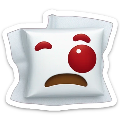 Red splotchy kleenex sticker