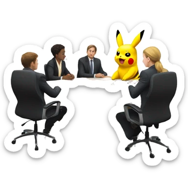 pikachu in a meeting  sticker