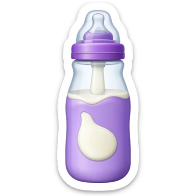 baby bottle white and purple sticker