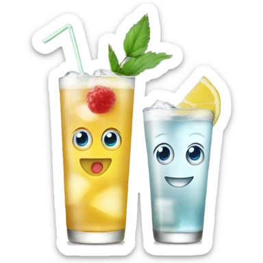 cocktail seltzer cheering with another  sticker