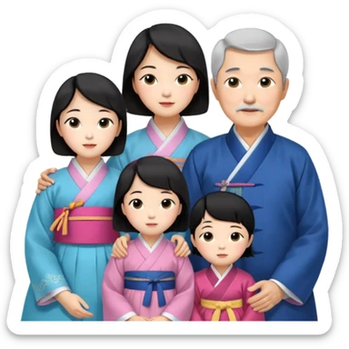 korean mother, korean father, korean grandmother, korean grandfather sticker