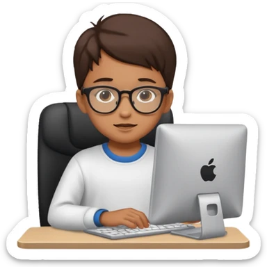 a child programs on a computer sticker