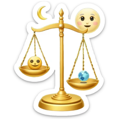 forest alchemist weighing tiny moon on golden scale sticker