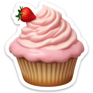 Cupcake with Strawberry cheesecake frosting  sticker