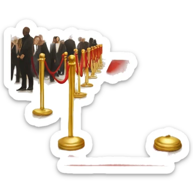 I need a queue stopper for a red carpet where there are two poles and he colour is gold and red sticker