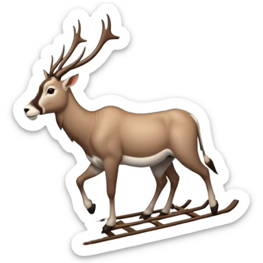 Eland met slede in dennenbos  sticker