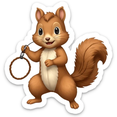 Squirrel playing jump rope sticker