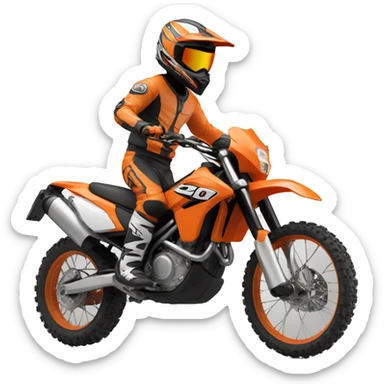 MotarCross man on orange dirtbike sticker