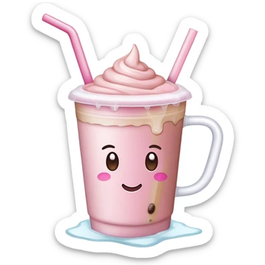 light pink bow on light pink bow on a ice coffe sticker