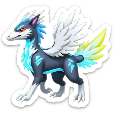 Neon Vibrant Pulsating Trail-glowing Chromatic Trico-Kyurem-Silvally-fusion-hybrid sticker