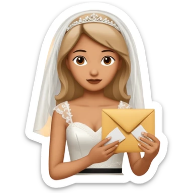 realistic wedding beautiful envelope sticker