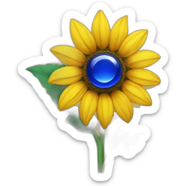sunflower with sapphire sticker