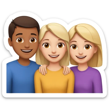 Three friends talking and looking each other sticker