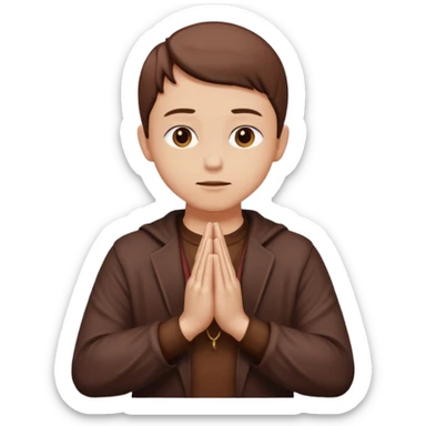 Beige Arms prayer position chocolate clothes sticker